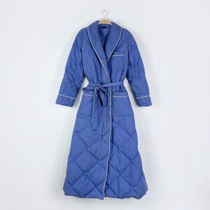 vintage 80s eddie bauer down puffer housecoat jacket - size medium